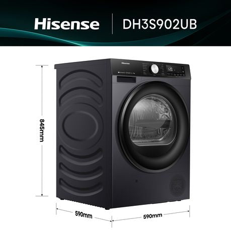 Hisense 9Kg 110L Heat Pump Tumble Dryer with ConnectLife & Smart Link