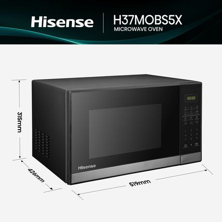 Hisense H37MOBS5X | 37L Black Microwave