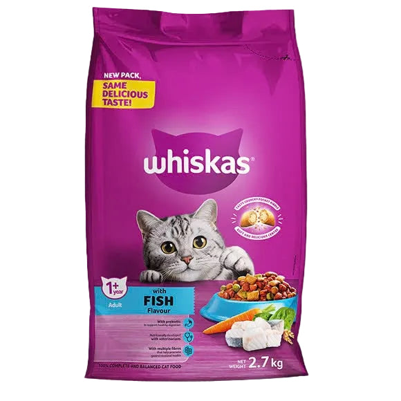 Whiskas Dry Adult Food Fish 2.7kg