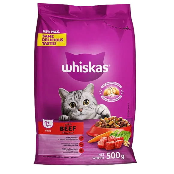 Whiskas Dry Adult Food Beef 500g