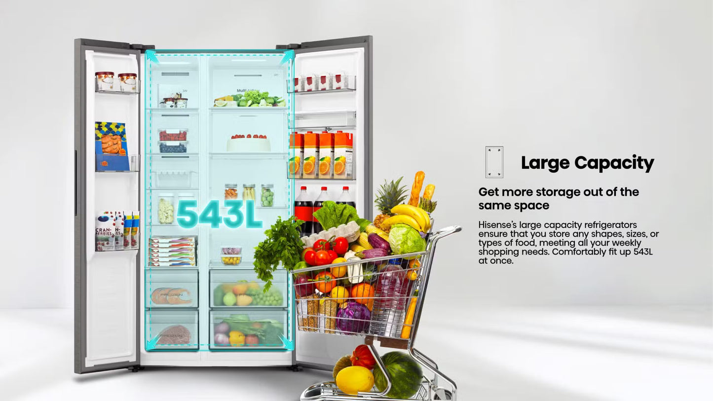 Hisense H680SIT | 543L Side By Side Refrigerator