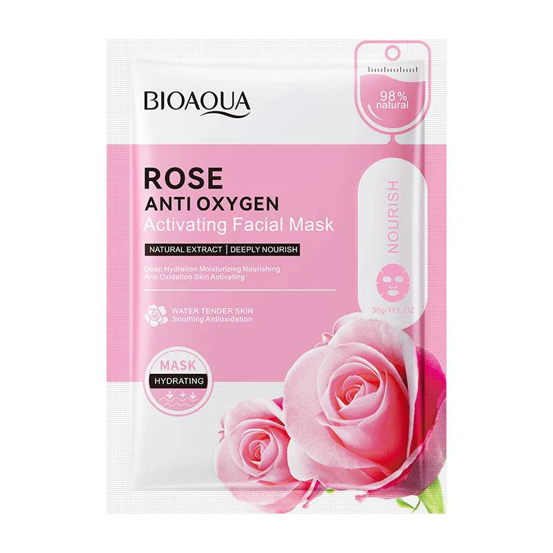 BIOAQUA ROSE ANTI OXYGEN ACTIVATING NOURISH FACIAL SHEET MASK