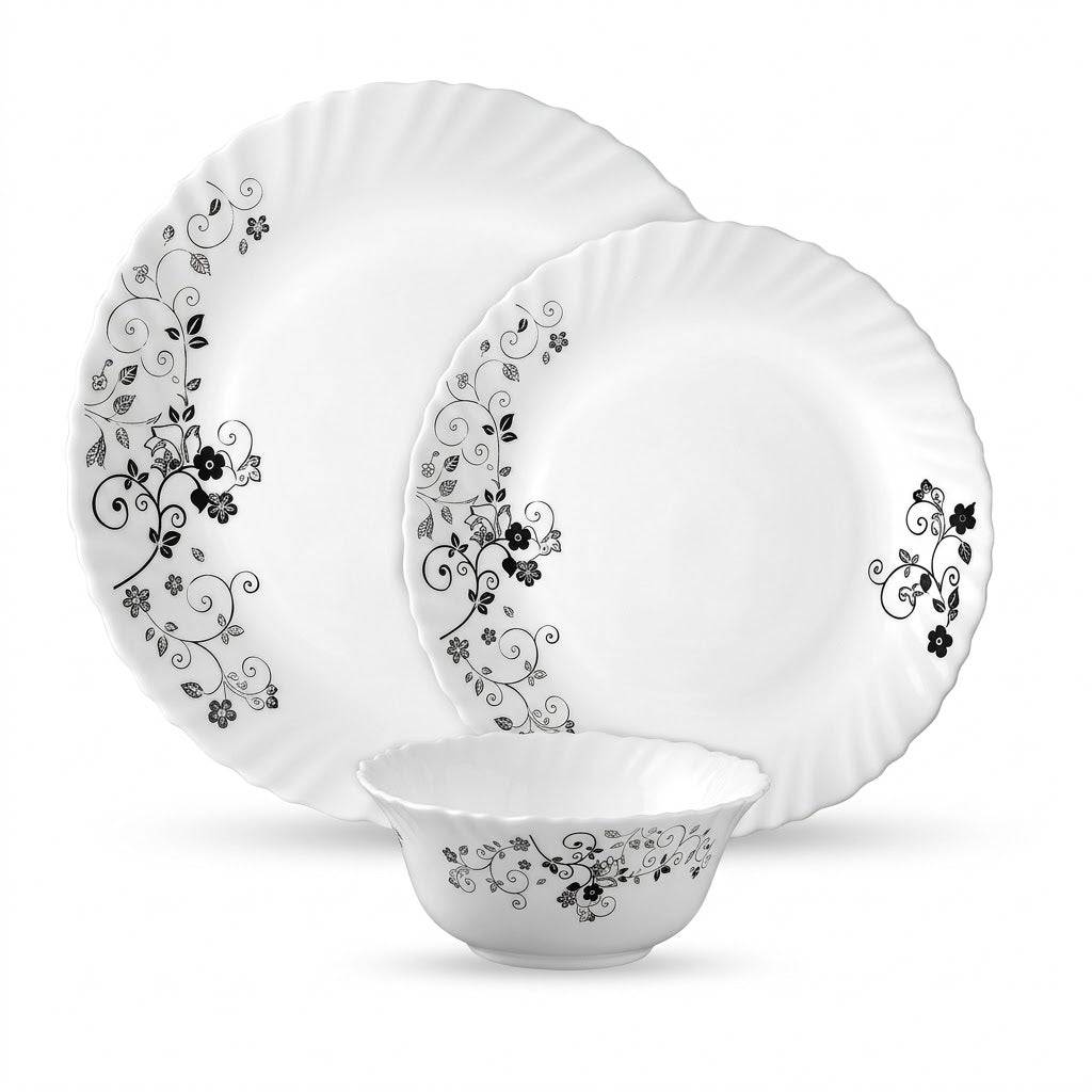 La Opala Classique Mystrio Black Opal Glass Dinner Plate - 11 Inch ( Set of 6)