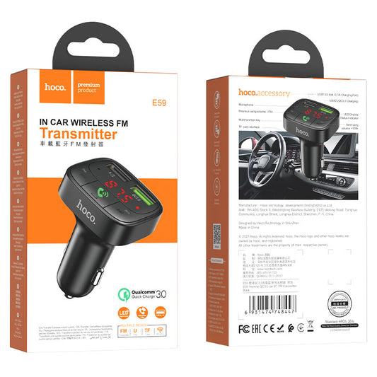 Hoco E59 Car Charger & FM Transmitter