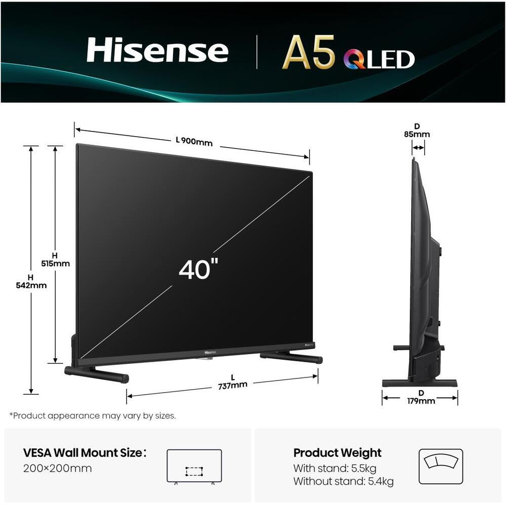 HISENSE 40A5Q FHD SMART QLED TV 40”