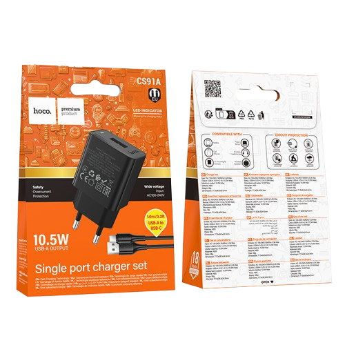 Hoco CS91A Single Port Charger Set (10.5W)