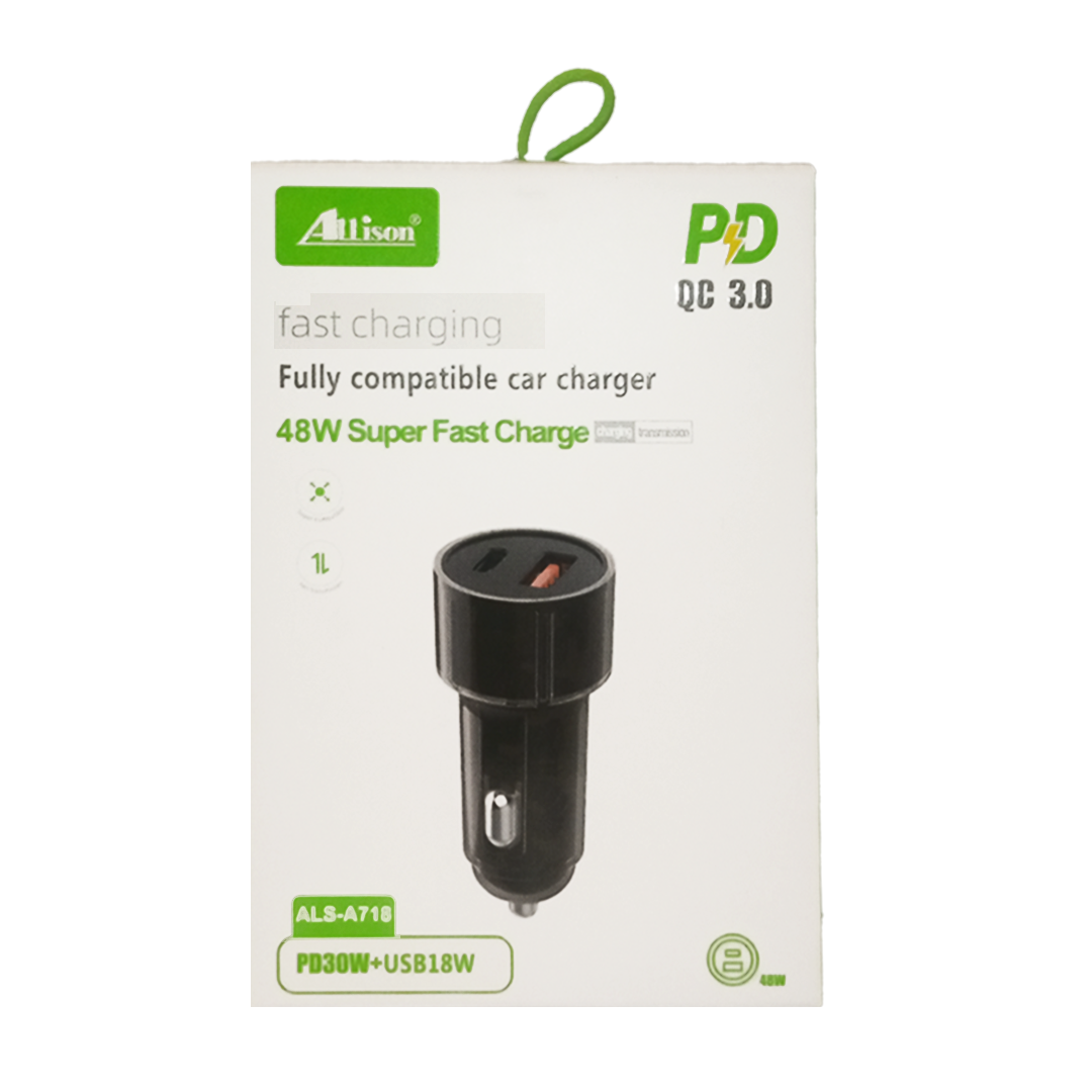 Allison ALS-A718 Dual Port Car Charger (48W)