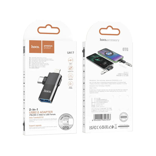 Hoco UA17 2 in 1 USB Adapter