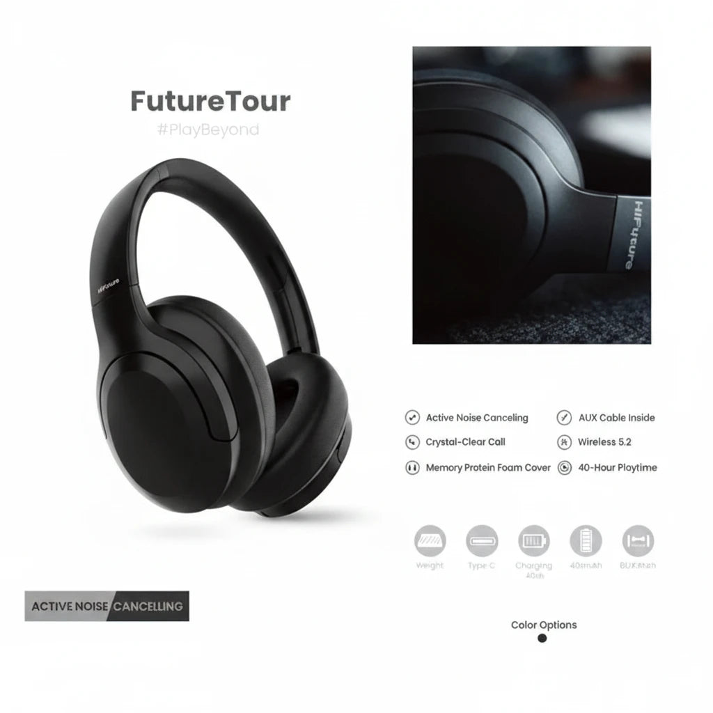 HiFuture Tour ANC Bluetooth Headphones