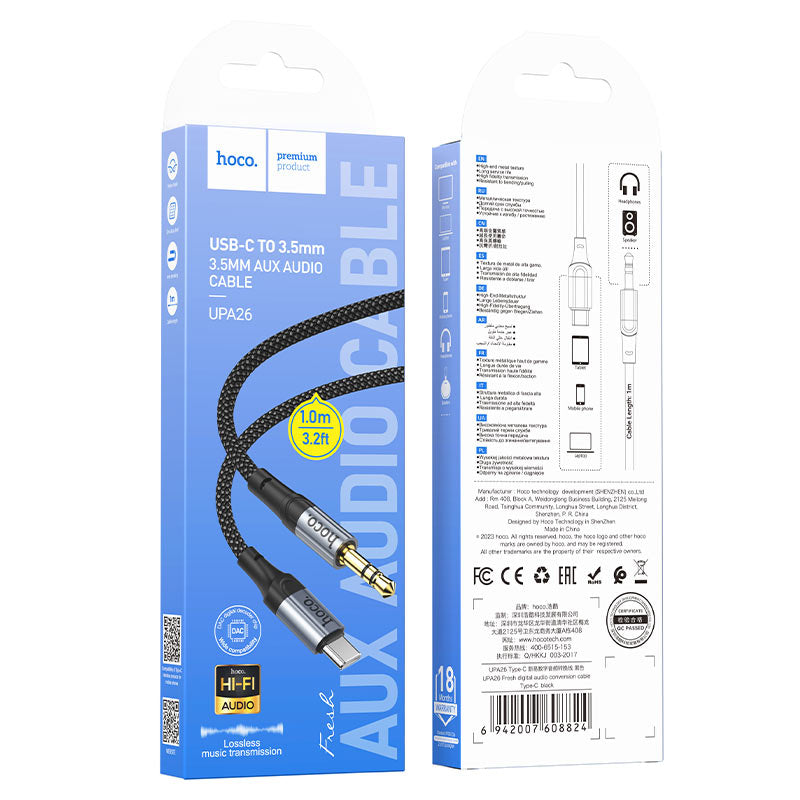Hoco UPA26 AUX to Type C Audio Conversion Cable (1m)
