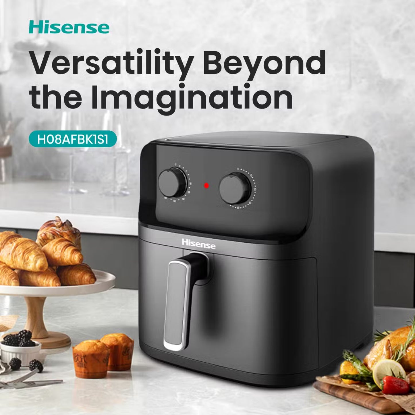 Hisense H08AFBK1S1 | 8L Manual Air Fryer