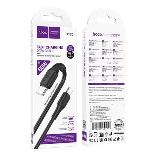Hoco X120 Type C to Type C Data/ Fast Charging Cable (1m/60W)