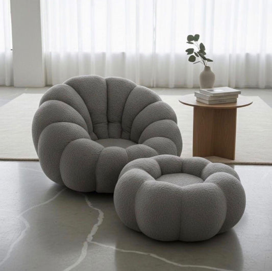 Pumpkin Chair With Stool