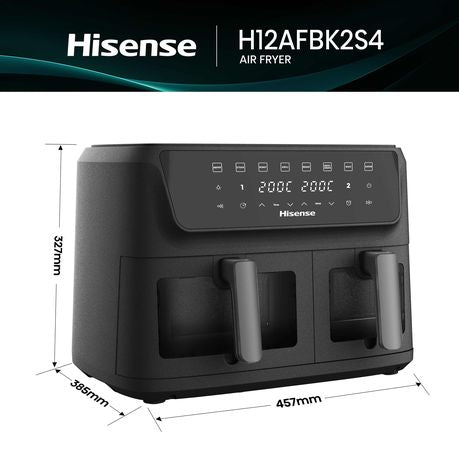 Hisense H12AFBK2S4 | 12L Double Door Air Fryer