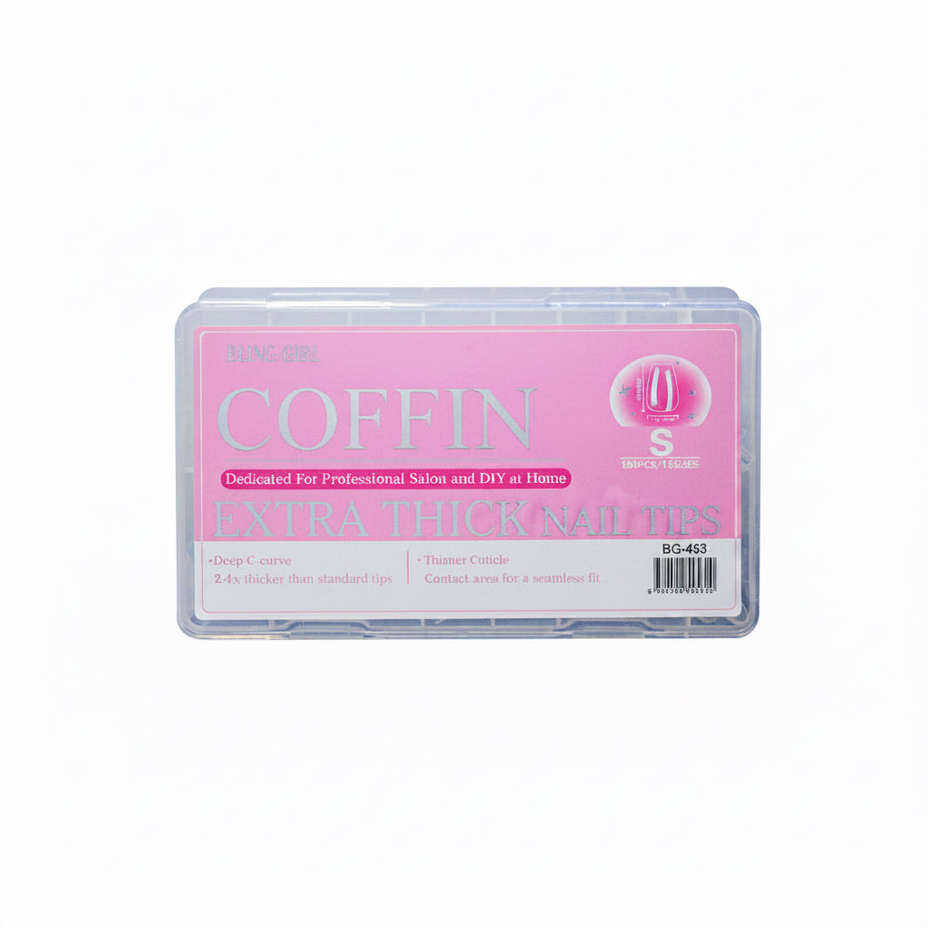 Bling Girl - Coffin Extra Thick Nail Tips Small (150PCS/15 sizes)