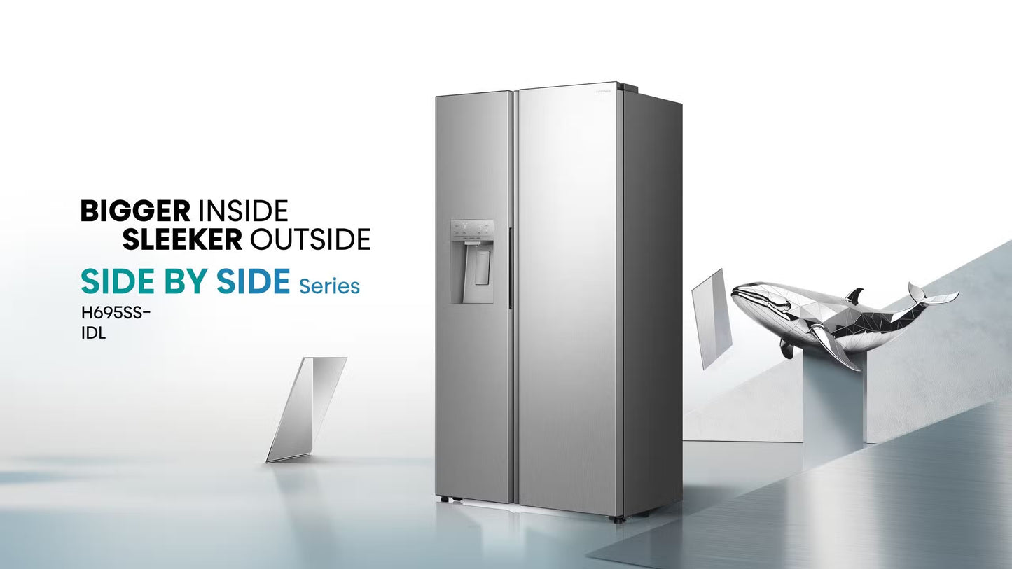 Hisense H695SS-IDL | 506L Silver Side By Side Refrigerator