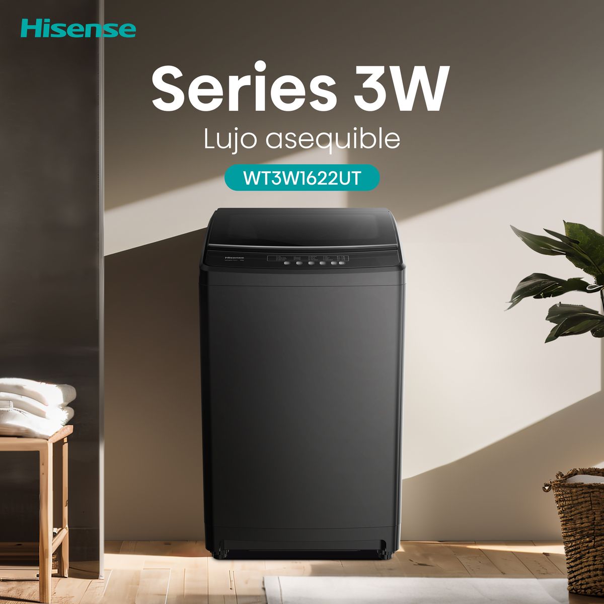 Hisense 16Kg Multifunctional Top Loader Washing Machine with LED Display WT3W1622UB