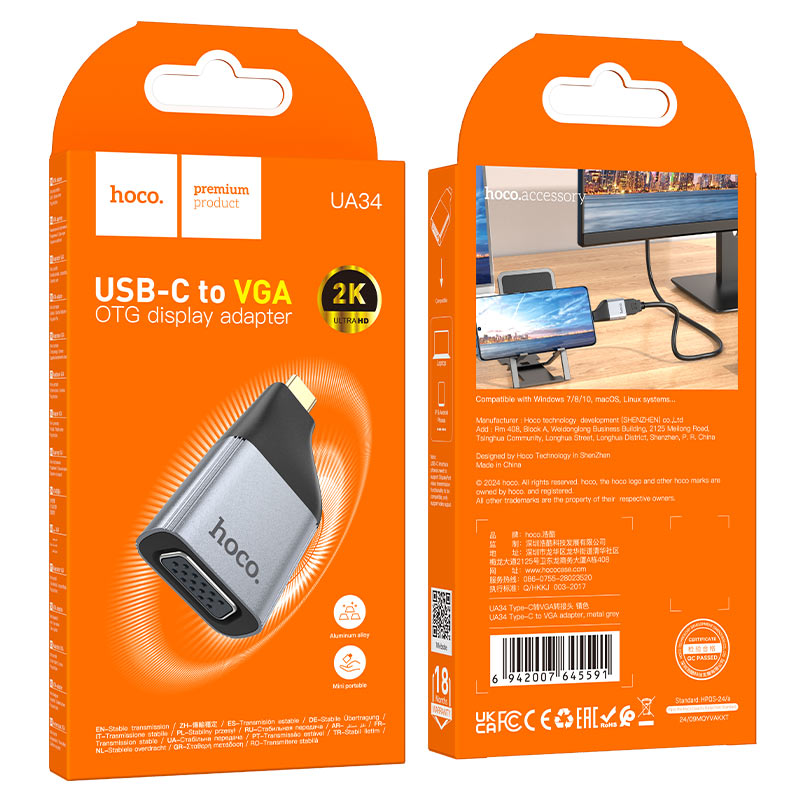 Hoco UA34 Type C to VGA Adapter