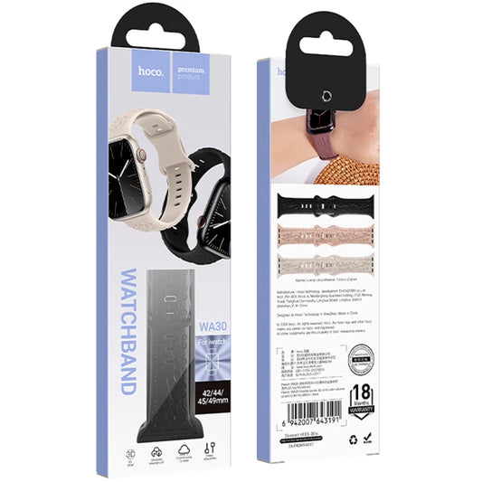 Hoco WA30 3D Silicone iWatch Strap Black (42,44,45,49mm)