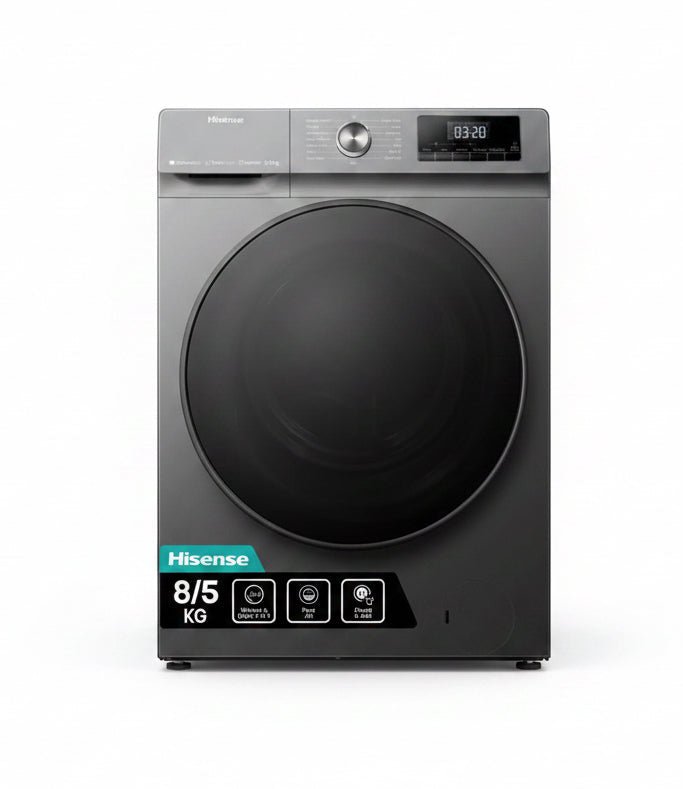 Hisense 8kg Wash & 5kg Dryer
Front Load Fully Automatic Washing Machine | Smart I Titanium Grey I WD3Q8043BT