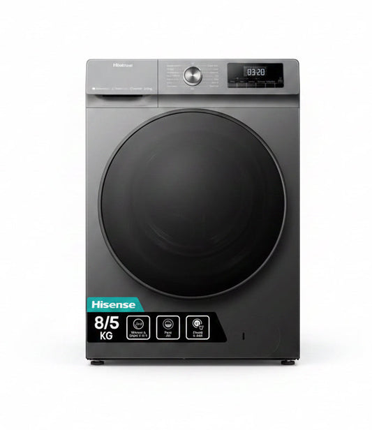 Hisense 8kg Wash & 5kg Dryer
Front Load Fully Automatic Washing Machine | Smart I Titanium Grey I WD3Q8043BT