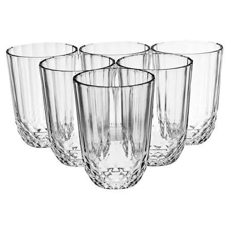 6 Piece Crystal Drinking Glass Set