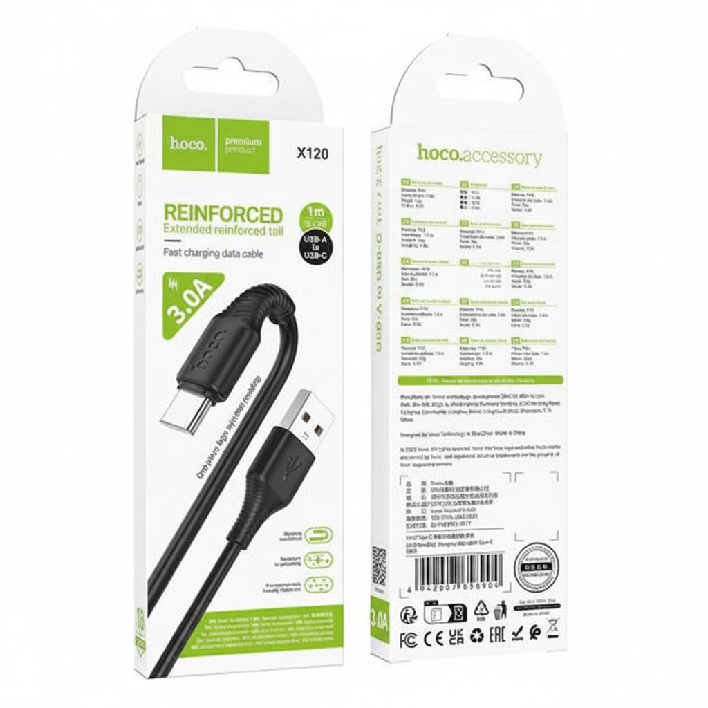 Hoco X120 USB A to Type C Data Transfer Charging Cable (1m/3.0A)