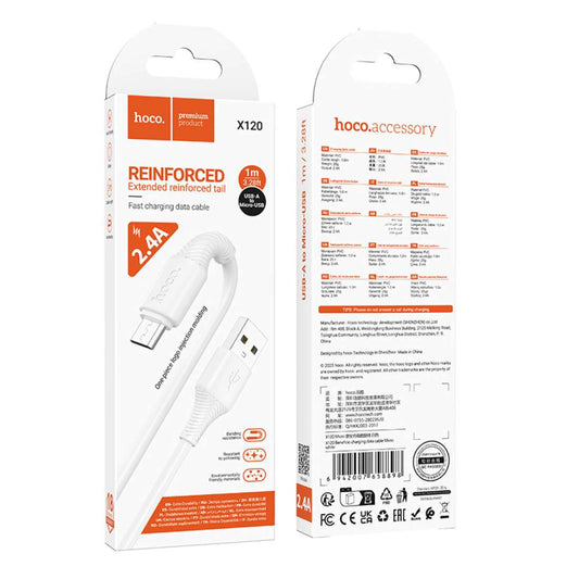 Hoco X120 USB A to Type C Data Transfer Charging Cable (1m/2.4A)