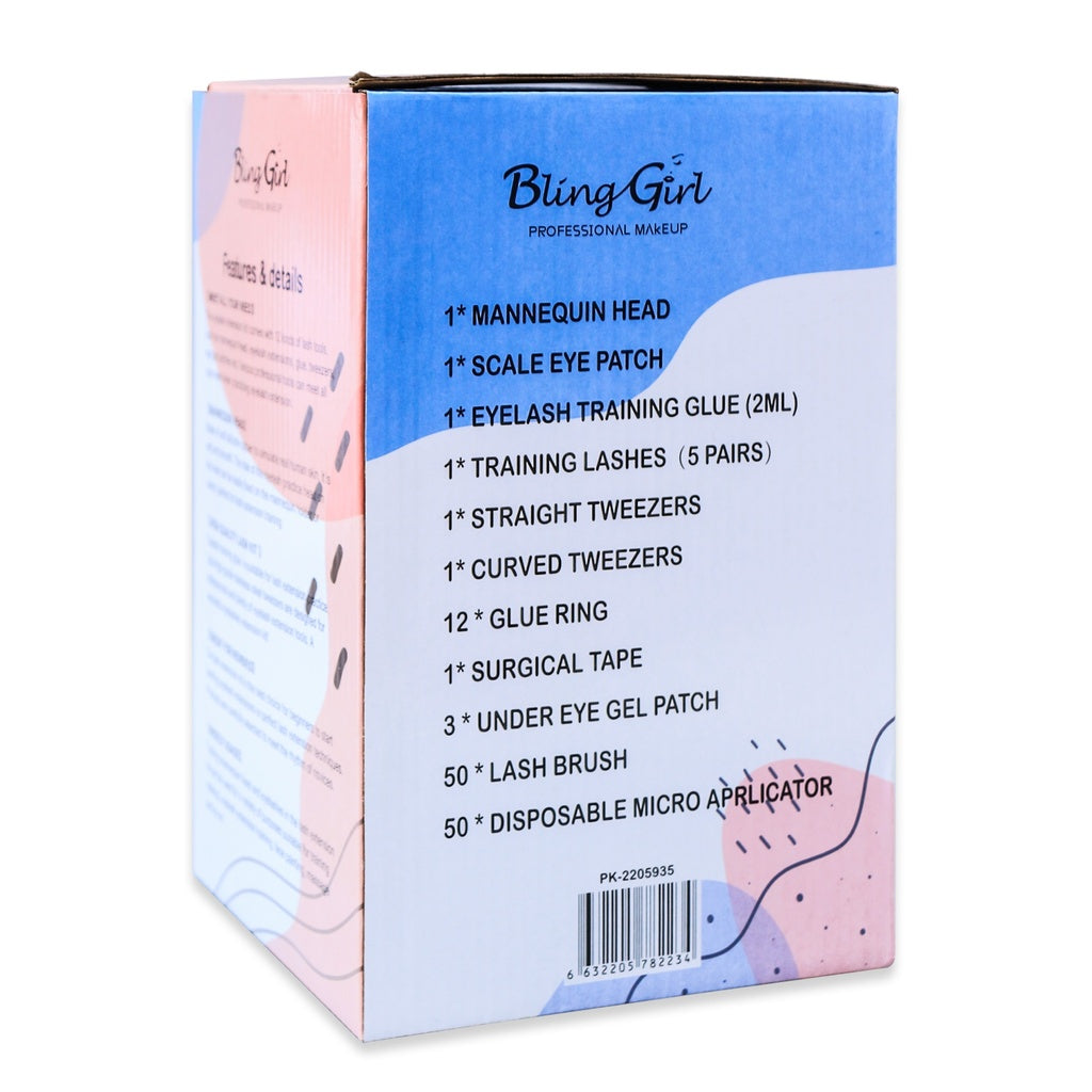 Bling Girl Eyelash Extension and make up Practice Kit