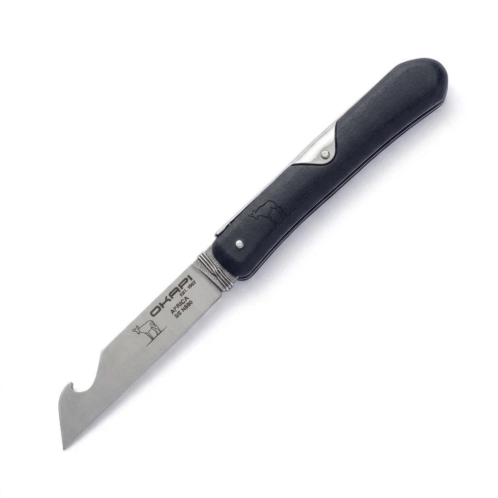 Okapi Biltong & Beer Folding Knife (Tactical Black GFN Handle)
