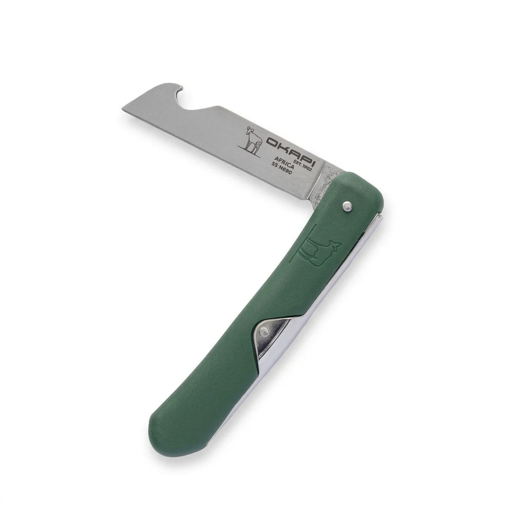 Okapi Biltong & Beer Folding Knife (Forest Green GFN Handle)
